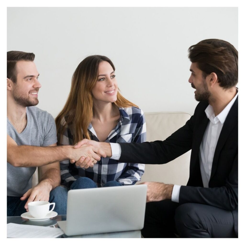 Tenants speaking to their landlord