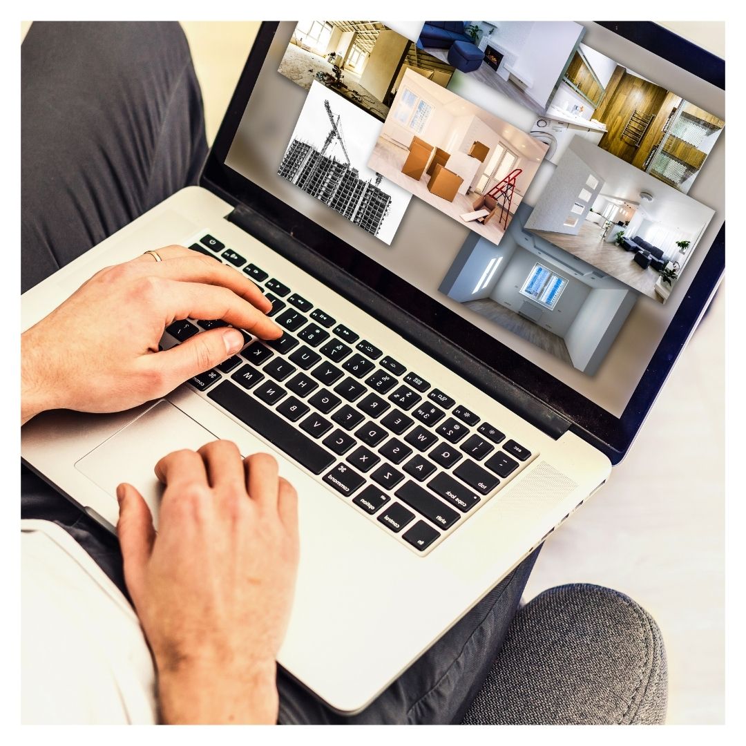 Person viewing online apartment listings